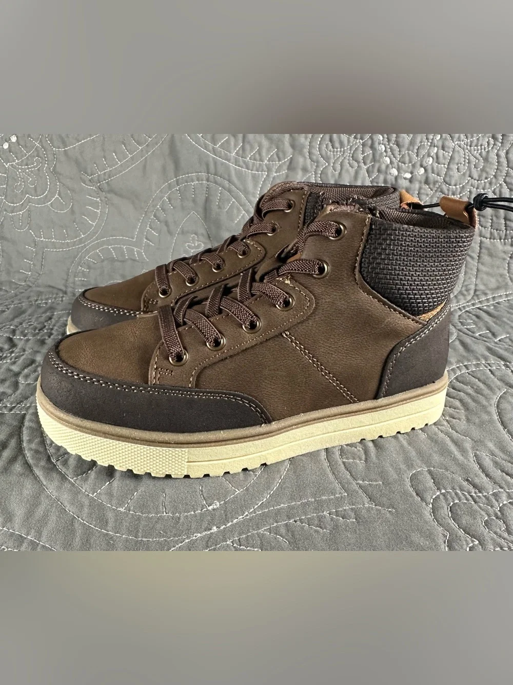 Thereabouts Toddler Boys Chocolate Asher Flat Heel Boots NWT Size Toddler 12